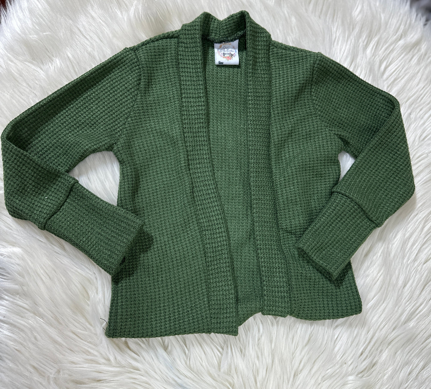 2T Waffle olive Cardigan